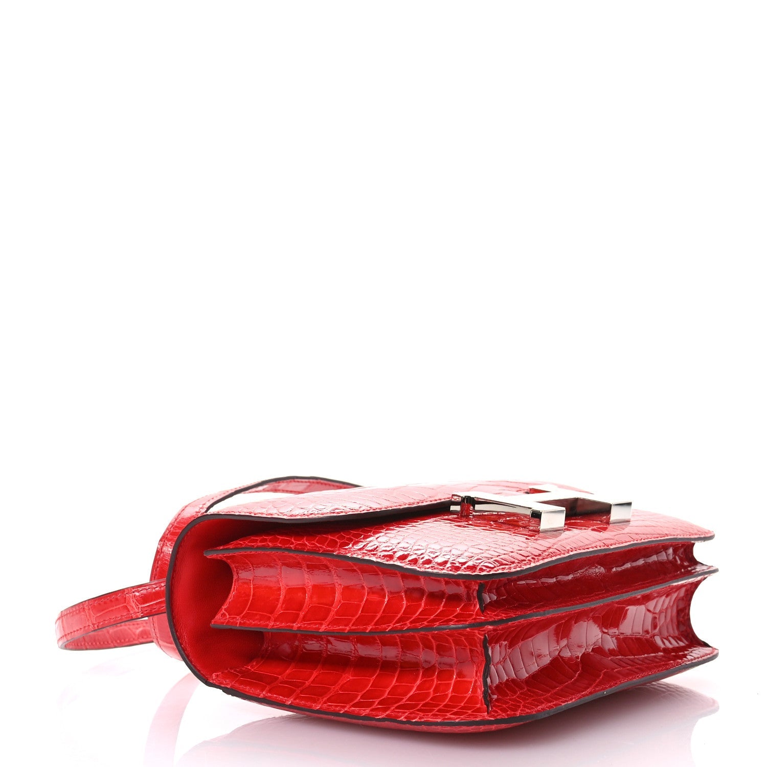 Shiny Alligator Constance 18 Rouge de Coeur