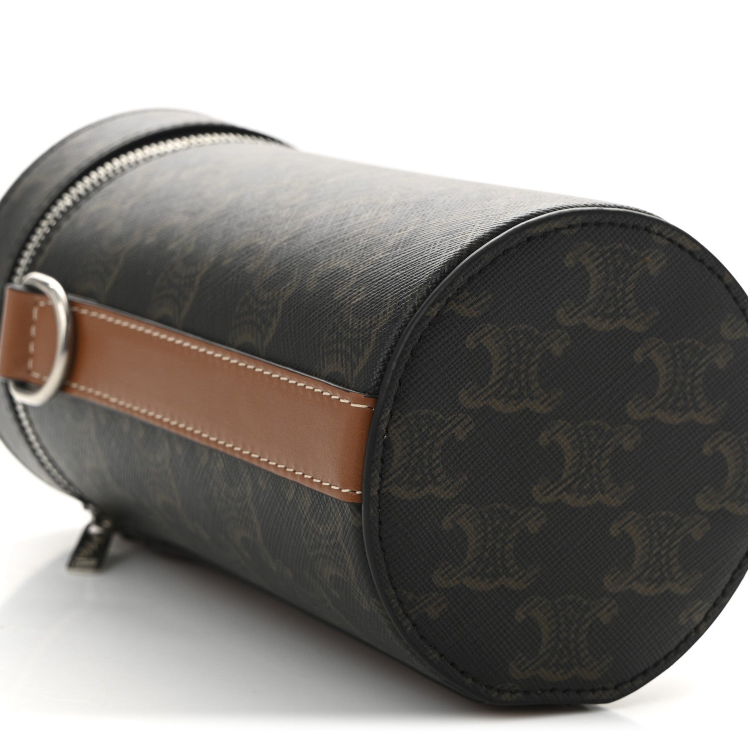 Triomphe Canvas Vertical Cylinder Bag Tan