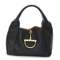 Grained Calfskin Softbit Medium Shoulder Bag Black