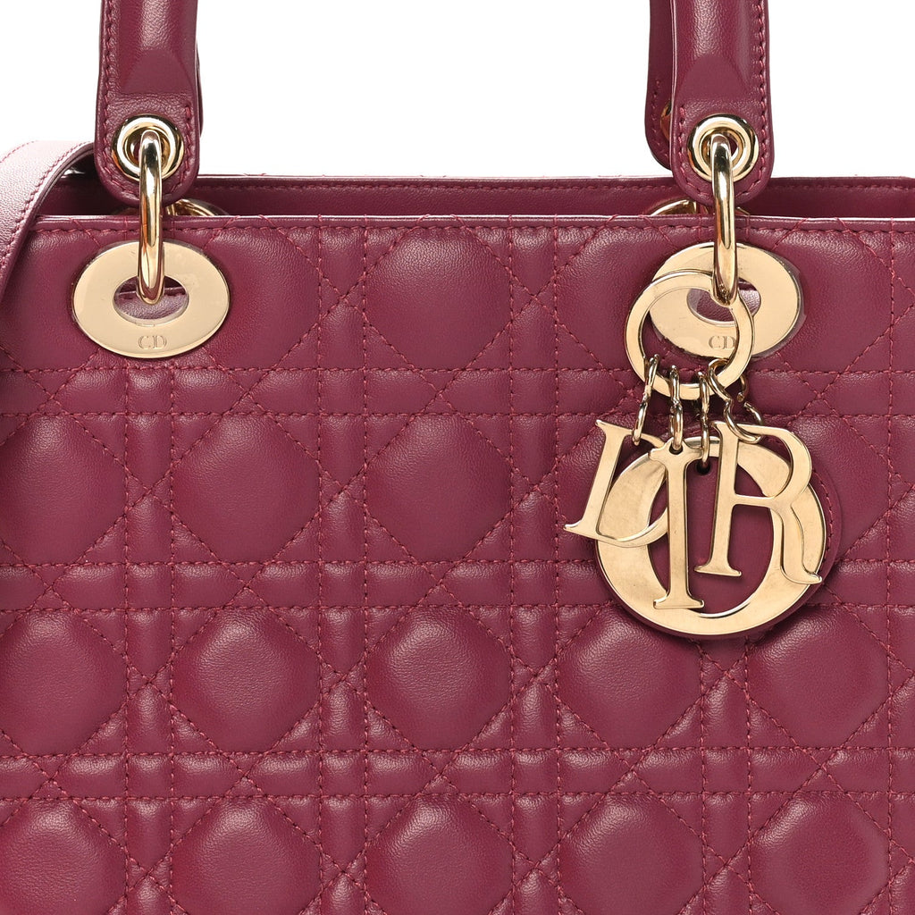 Lambskin Cannage Medium Lady Dior Purple
