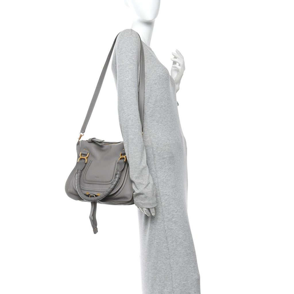 Calfskin Medium Marcie Satchel Cashmere Grey