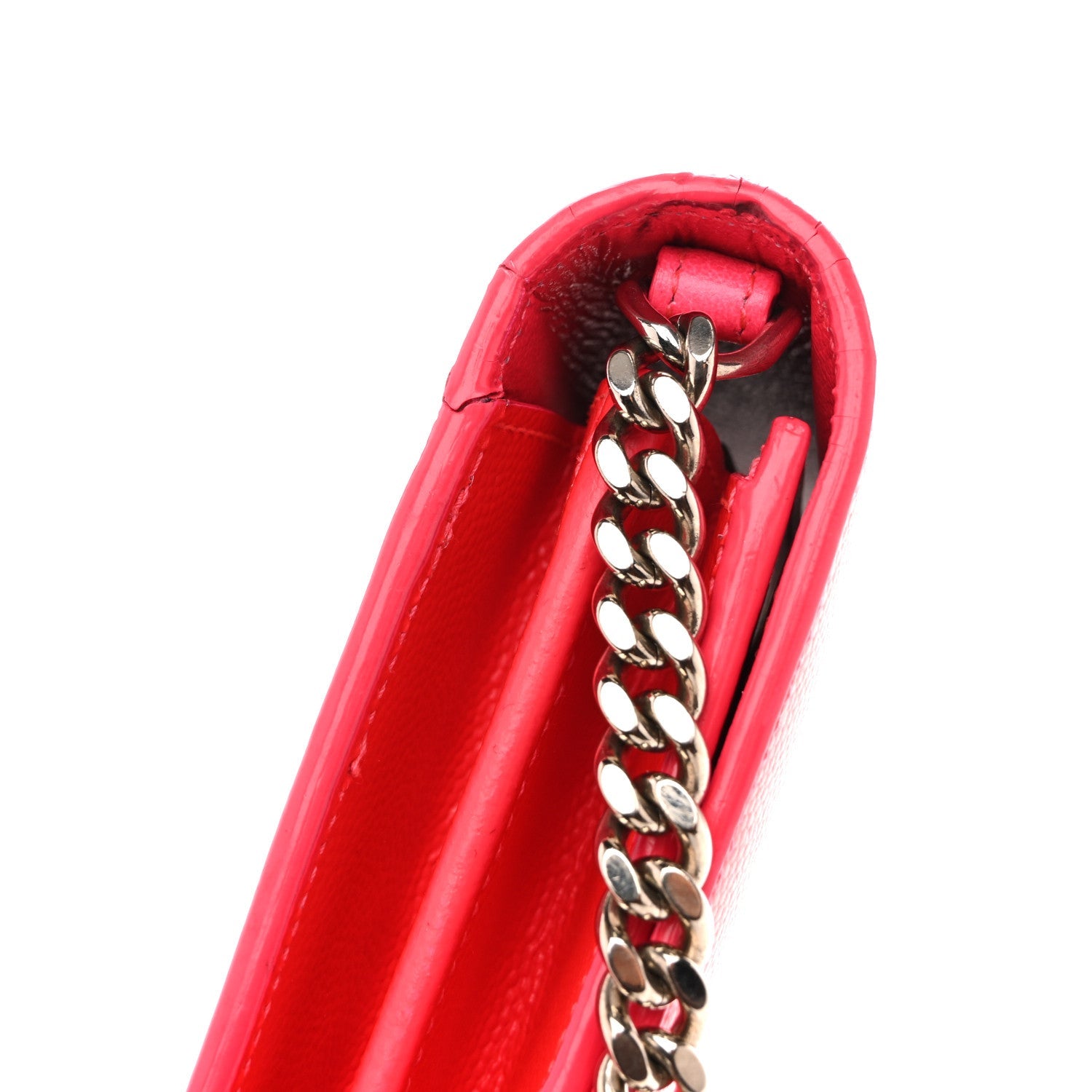 Grain de Poudre Classic Letters Chain Wallet Fuchsia