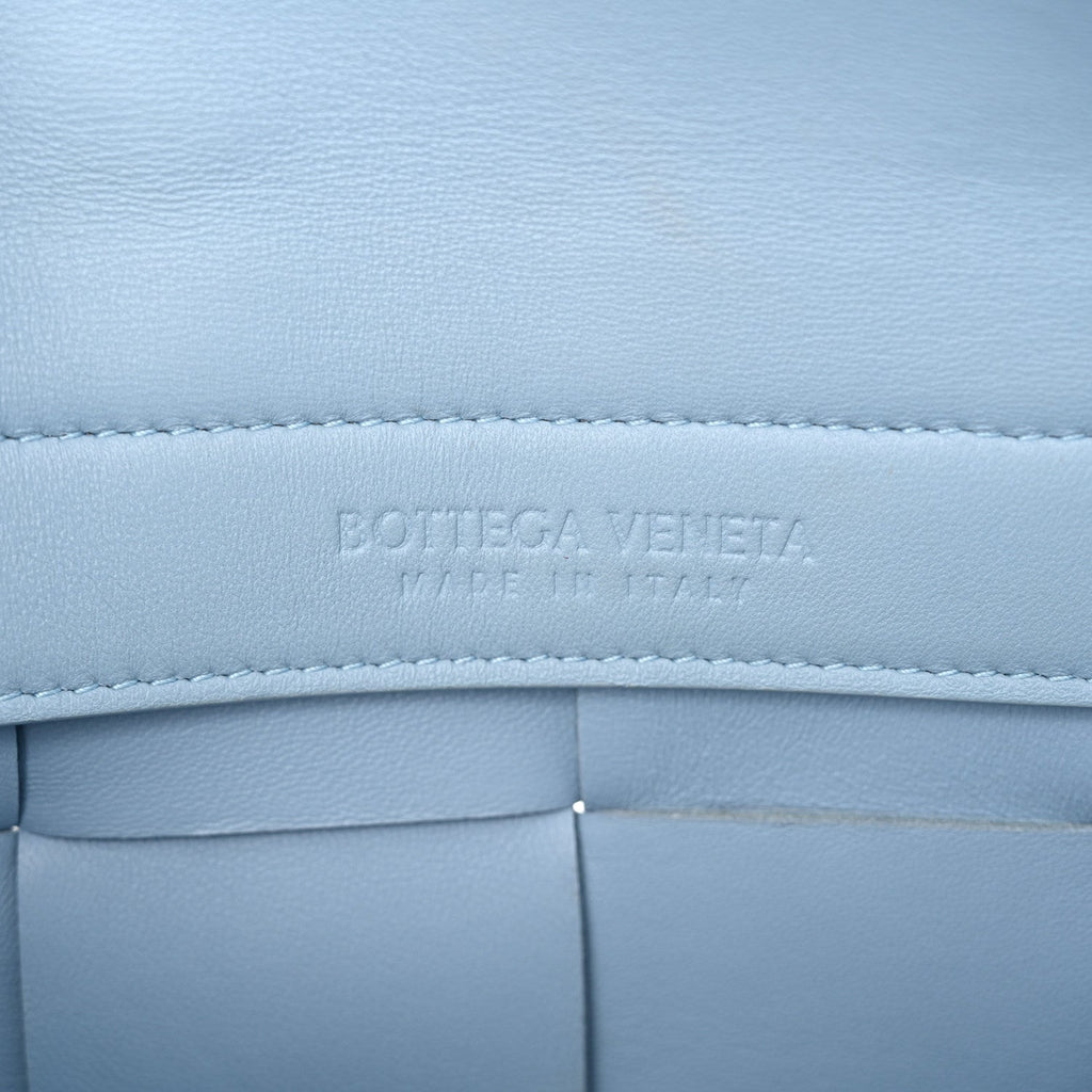 Nappa Maxi Intreccio Mini Arco East West Tote Ice Blue