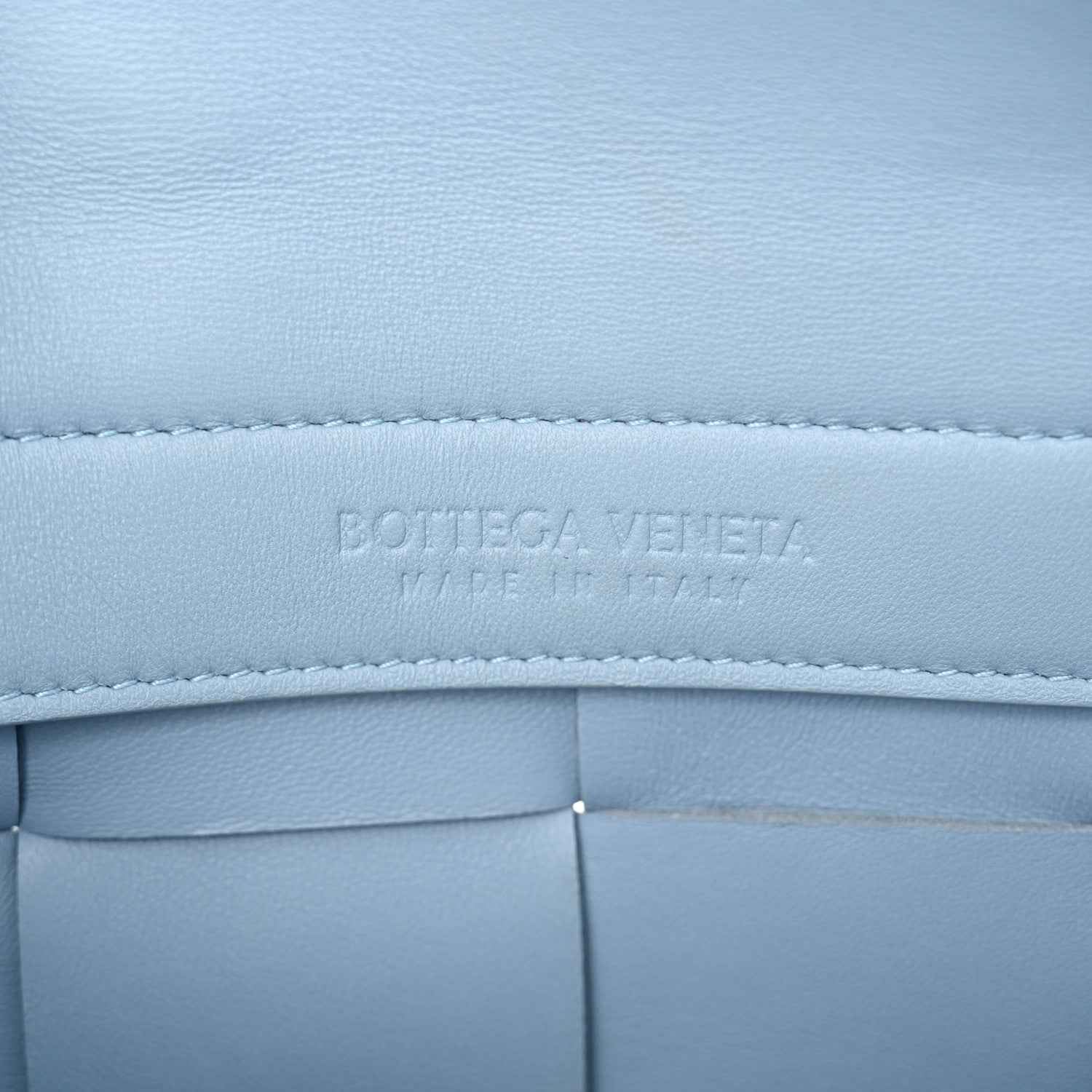 Nappa Maxi Intreccio Mini Arco East West Tote Ice Blue