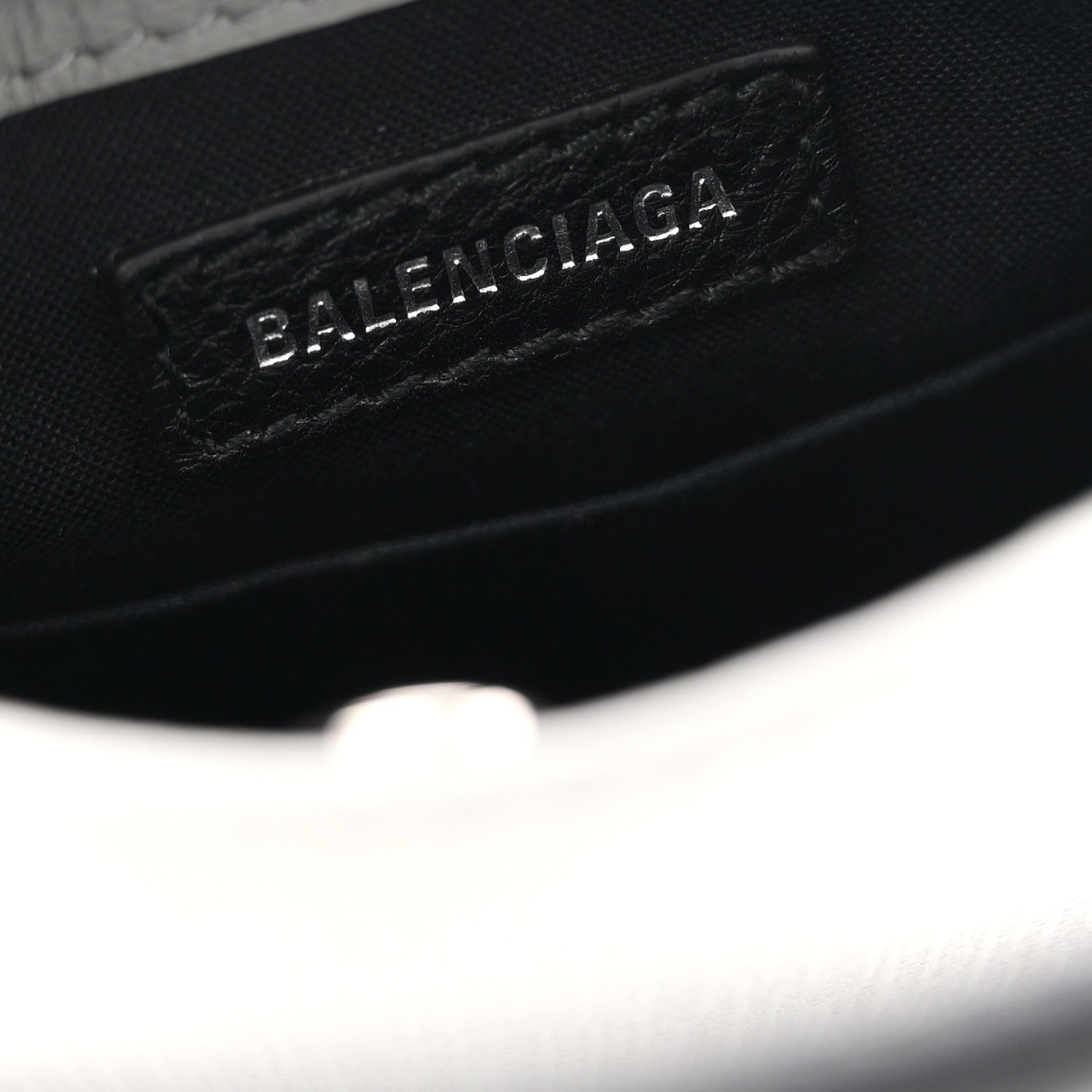Squared Calfskin Logo Shopping Phone Holder Bag Balenciaga Grey