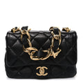 Lambskin Quilted Small Funky Town Flap Black