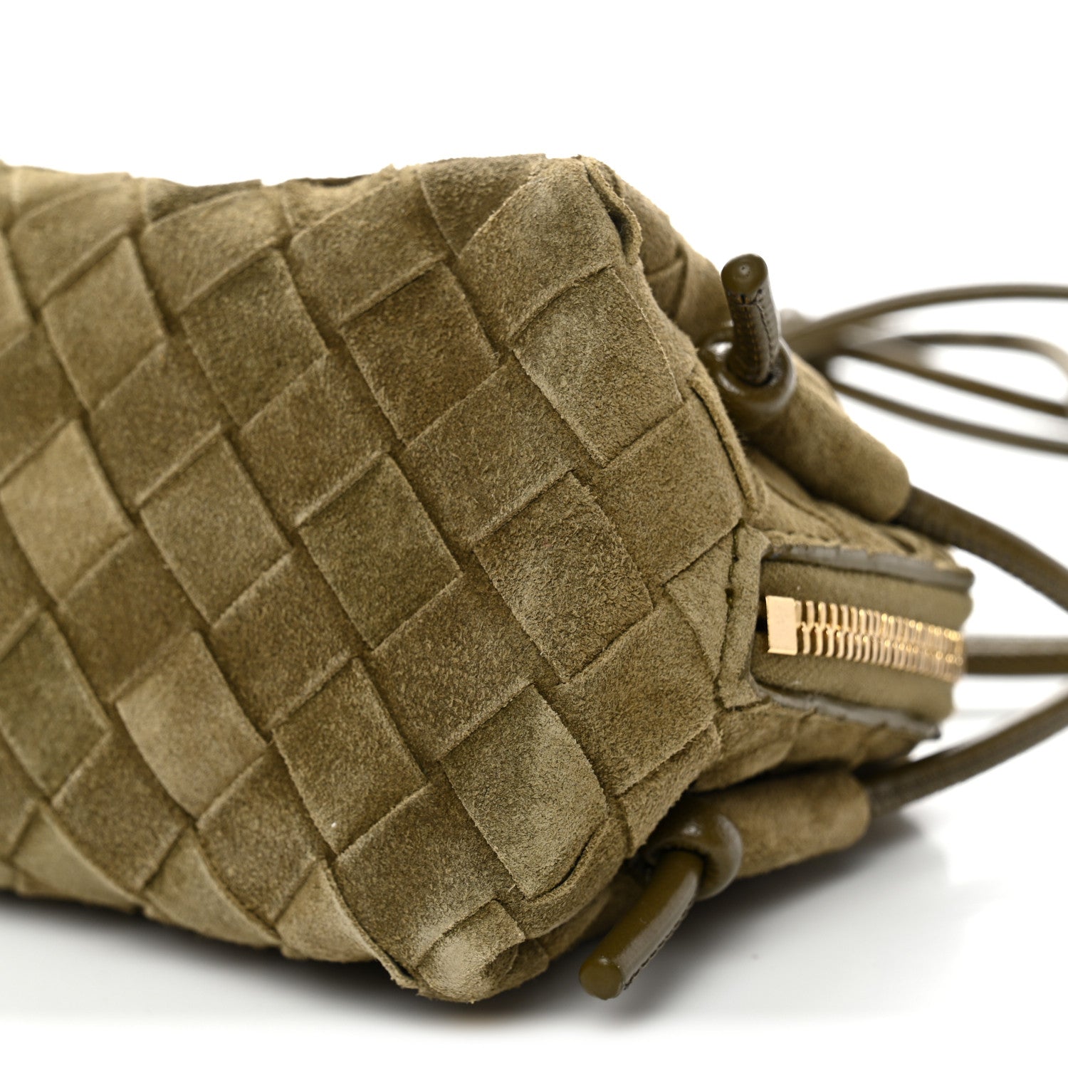 Suede Intrecciato Concert Pouch Cypress
