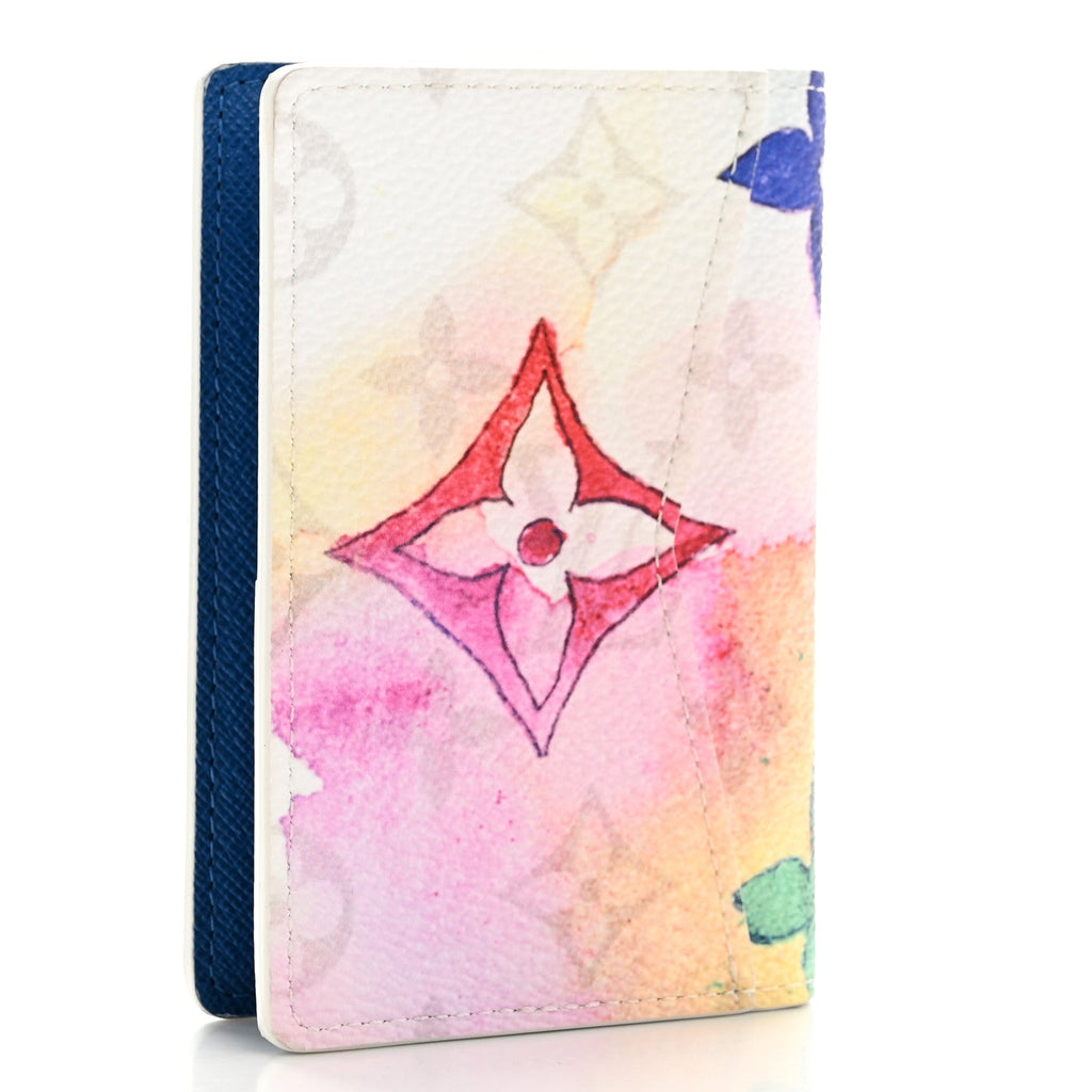 Monogram Watercolor Pocket Organizer NM Multicolor
