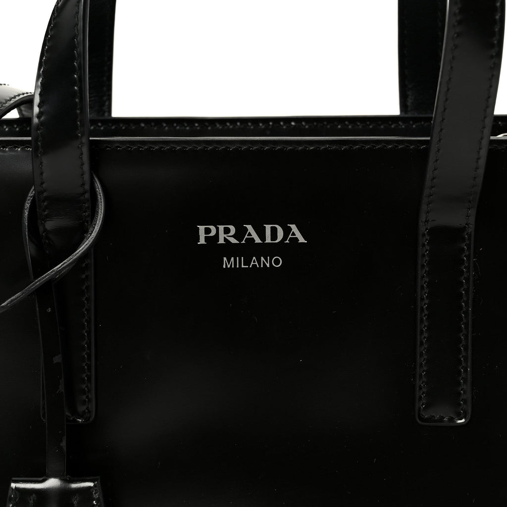Spazzolato Mini Re-Edition 1995 Double Handle Handbag Black