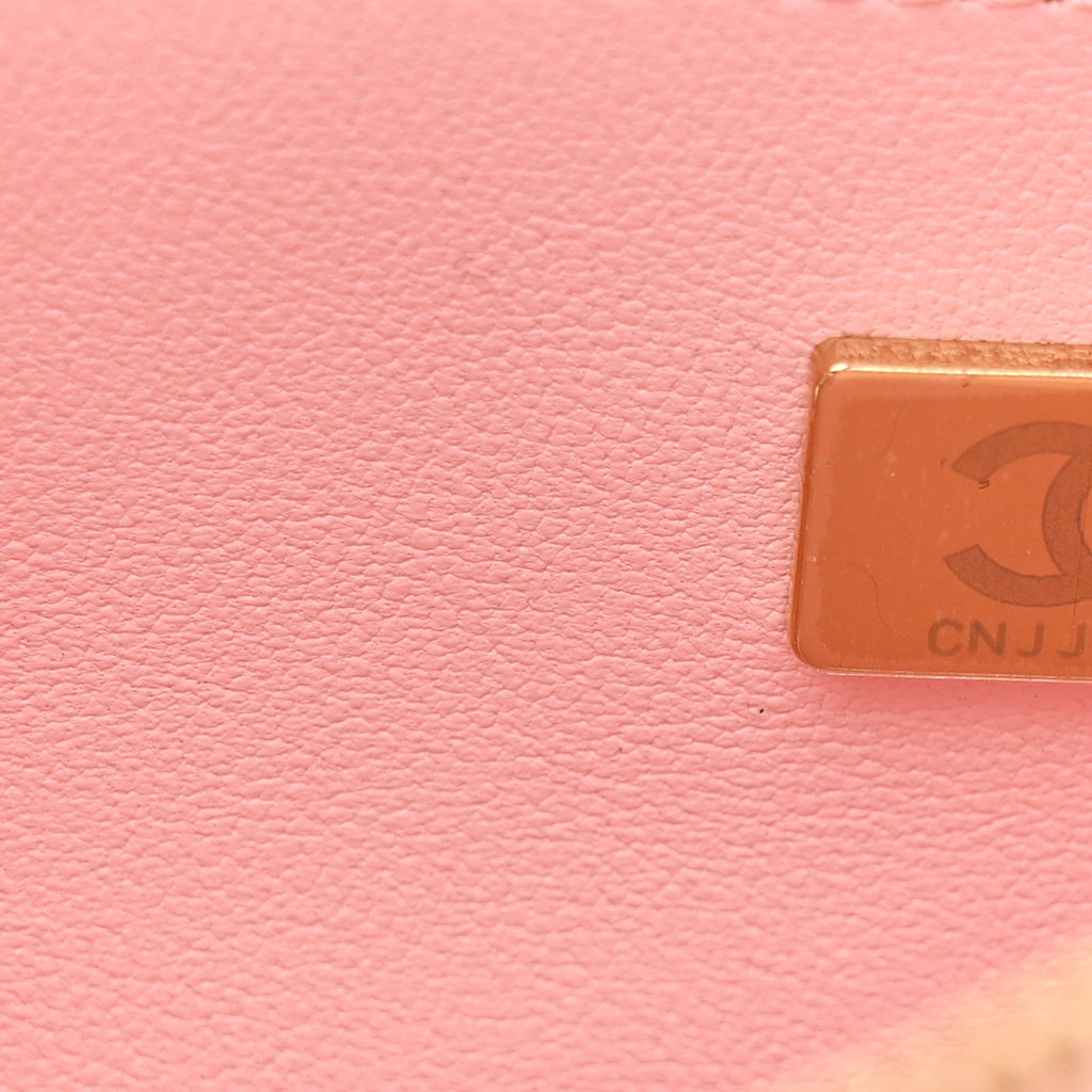 Lambskin Quilted Large CC In Love Heart Bag Light Pink