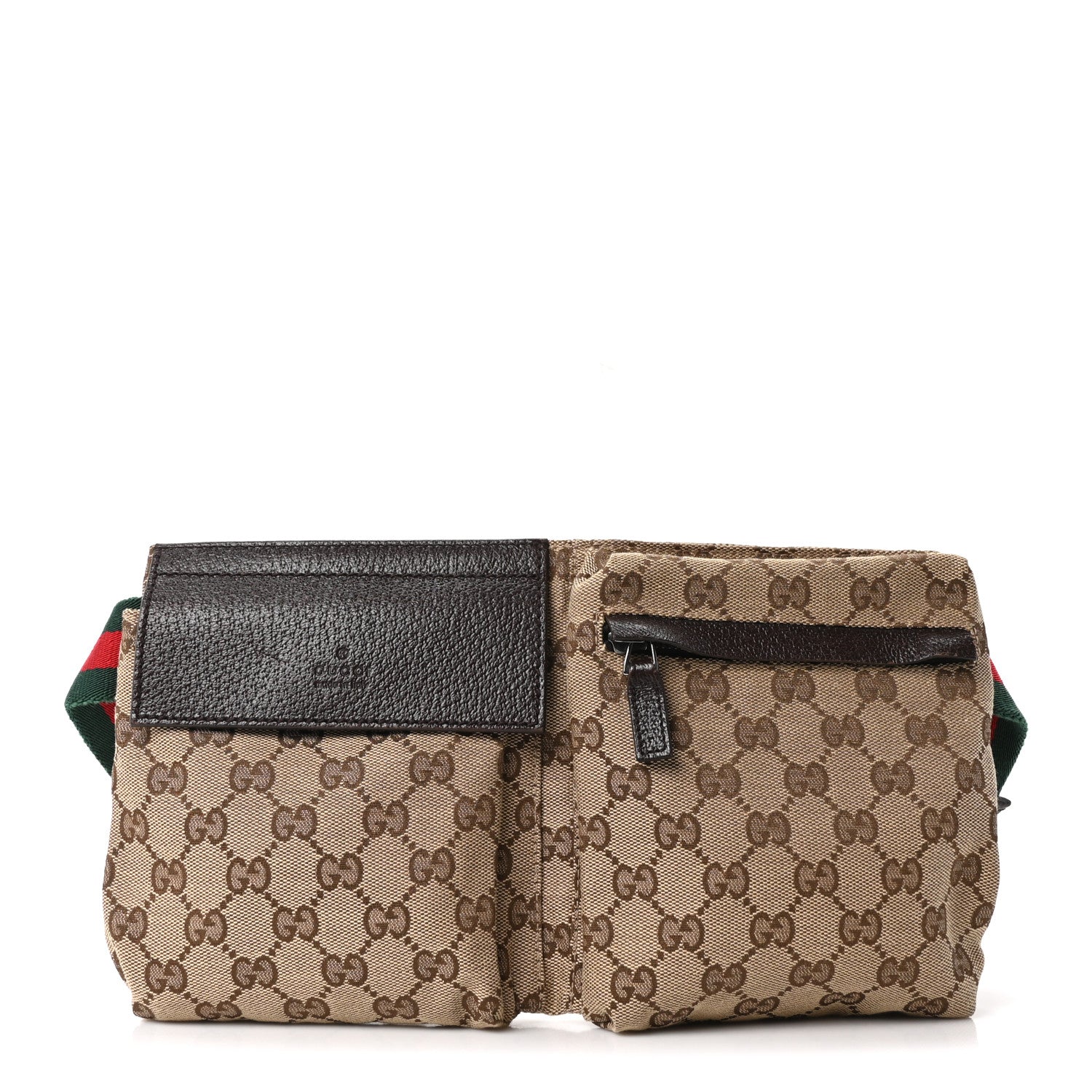 Monogram Web Belt Bag Dark Brown