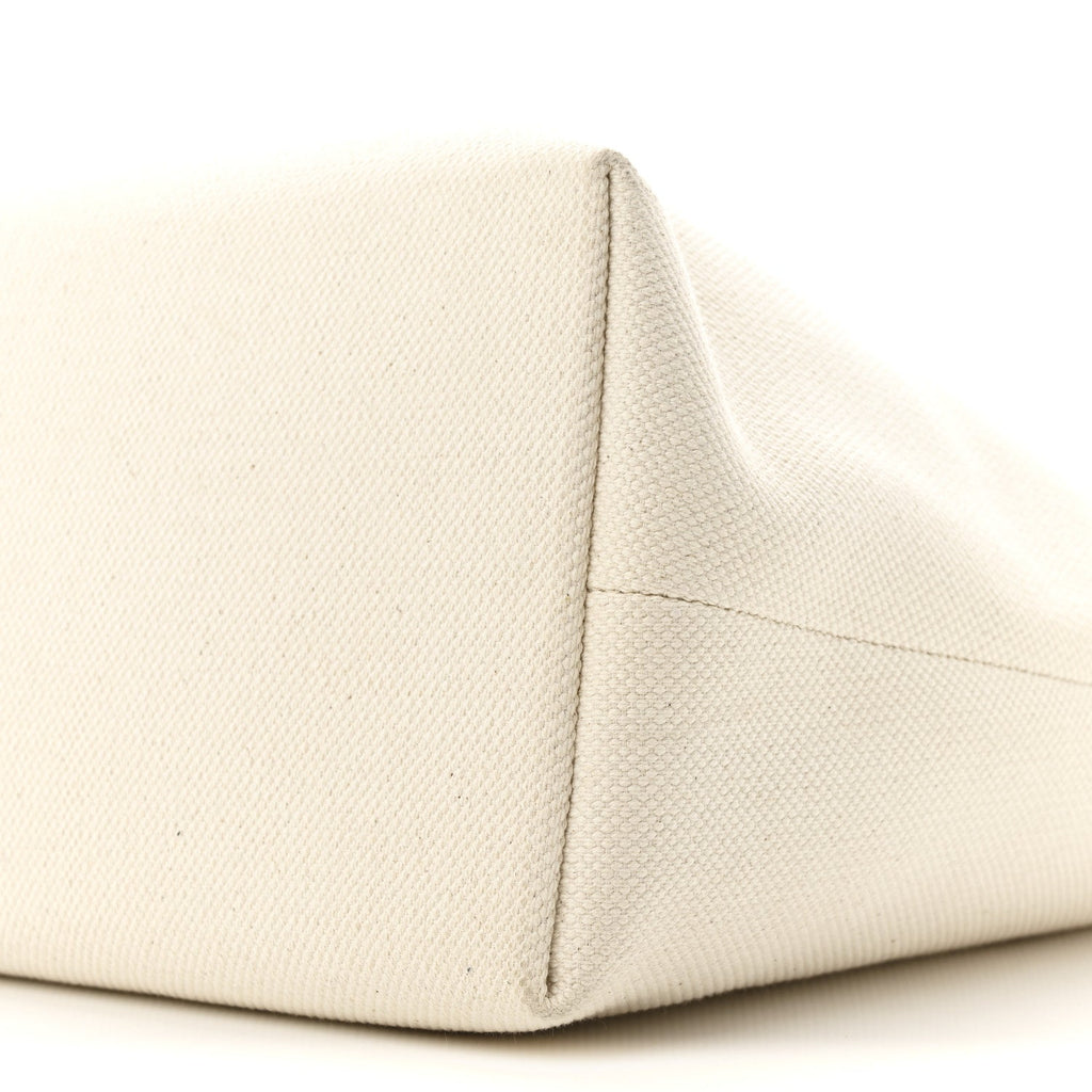 Canvas Calfskin Horizontal Cabas Natural Tan