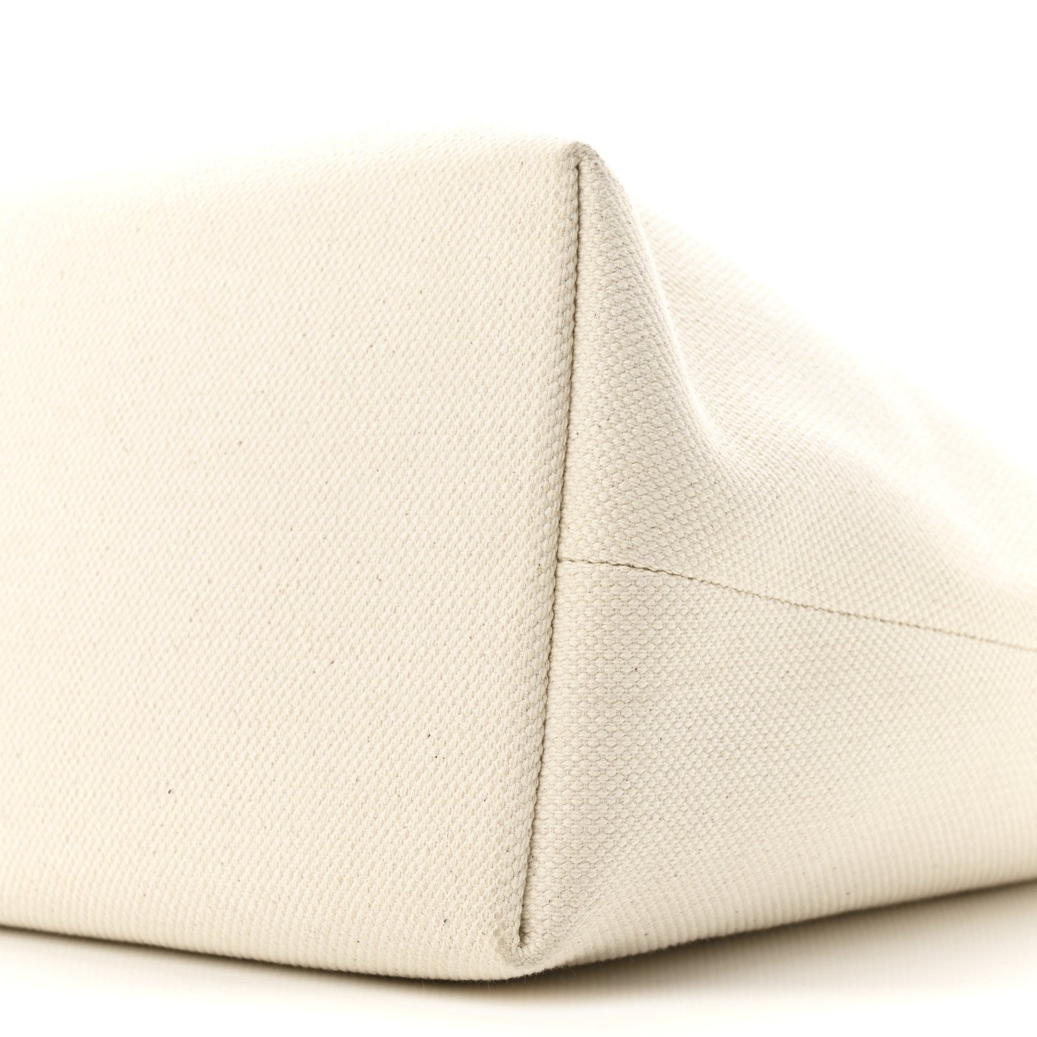 Canvas Calfskin Horizontal Cabas Natural Tan