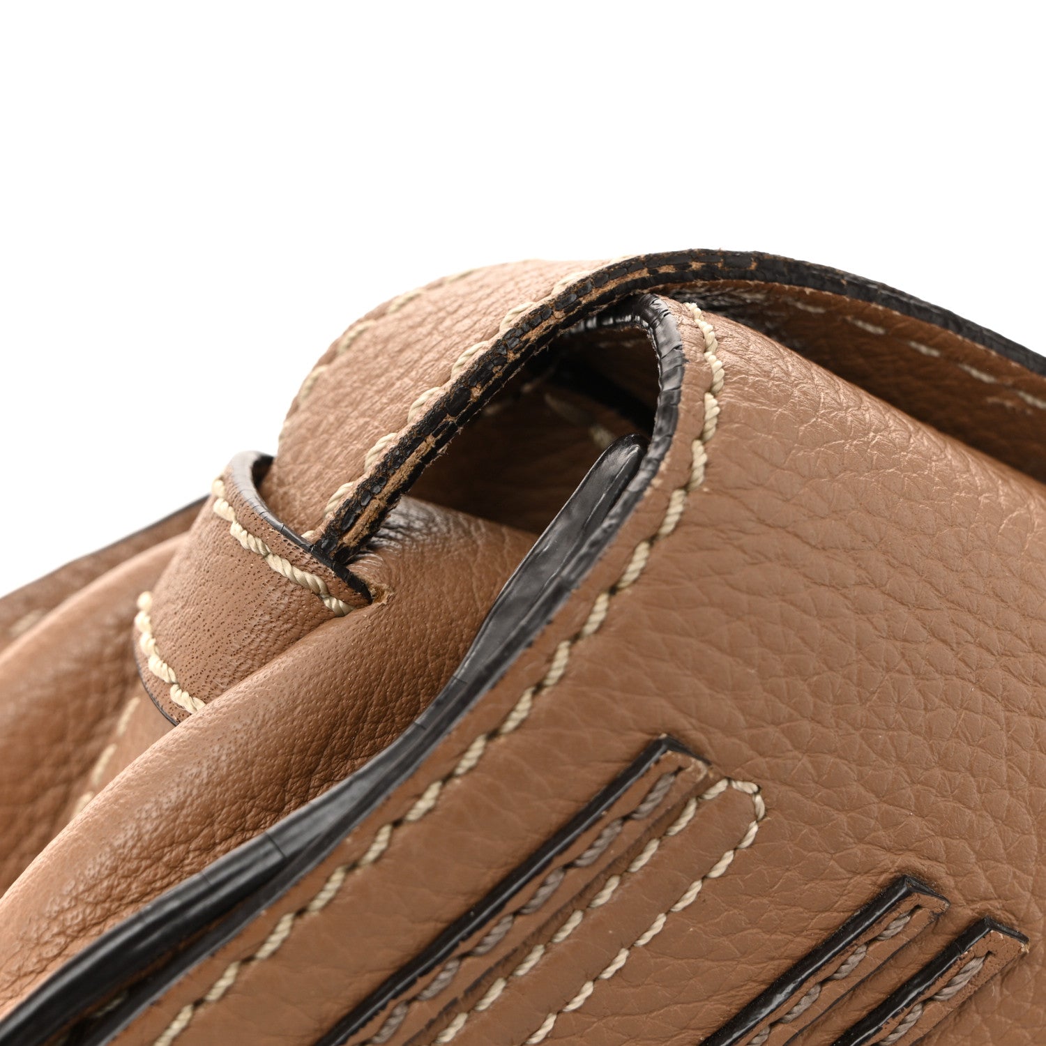 Calfskin Mini Marcie Round Crossbody Bag Nut