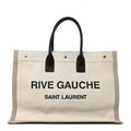 Linen Calfskin Rive Gauche Tote Greggio Natural