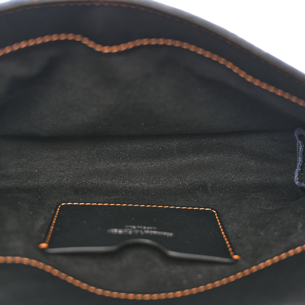 Denim Calfskin The Story Shoulder Bag Blue