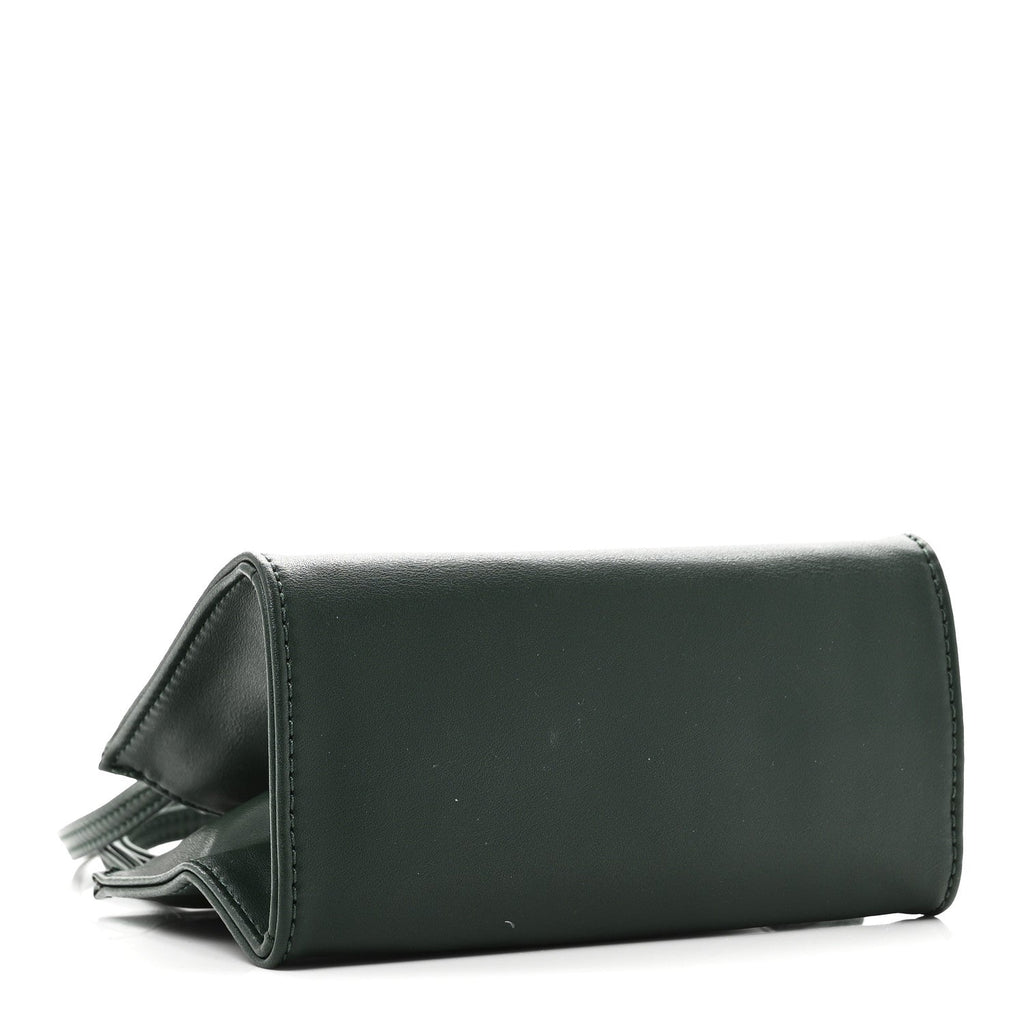 Vegan Leather Small Shopping Bag Dark Olive