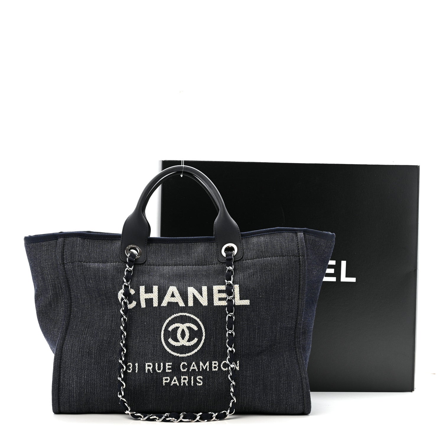 Denim Large Deauville Tote Dark Blue