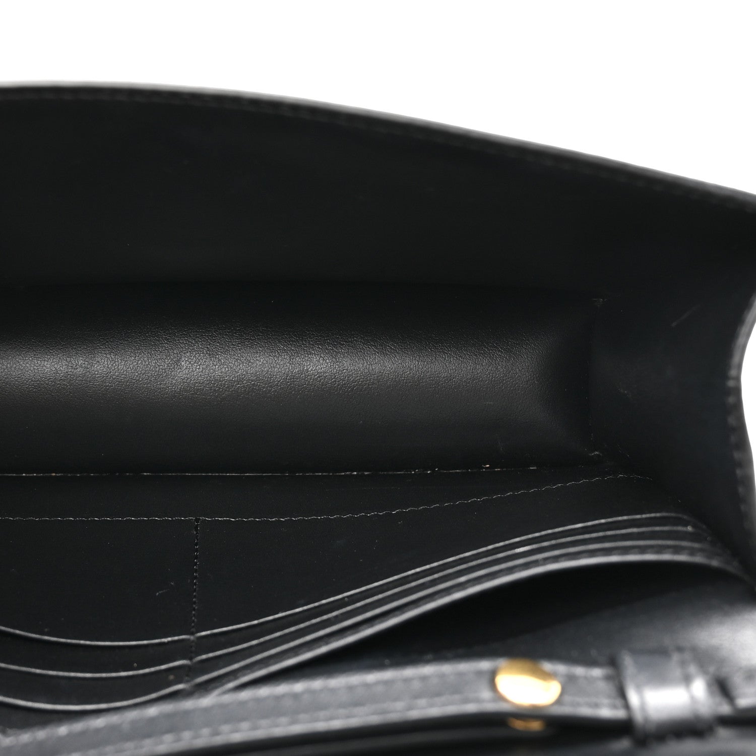 Shiny Calfskin Triomphe Margo Wallet on Chain Black