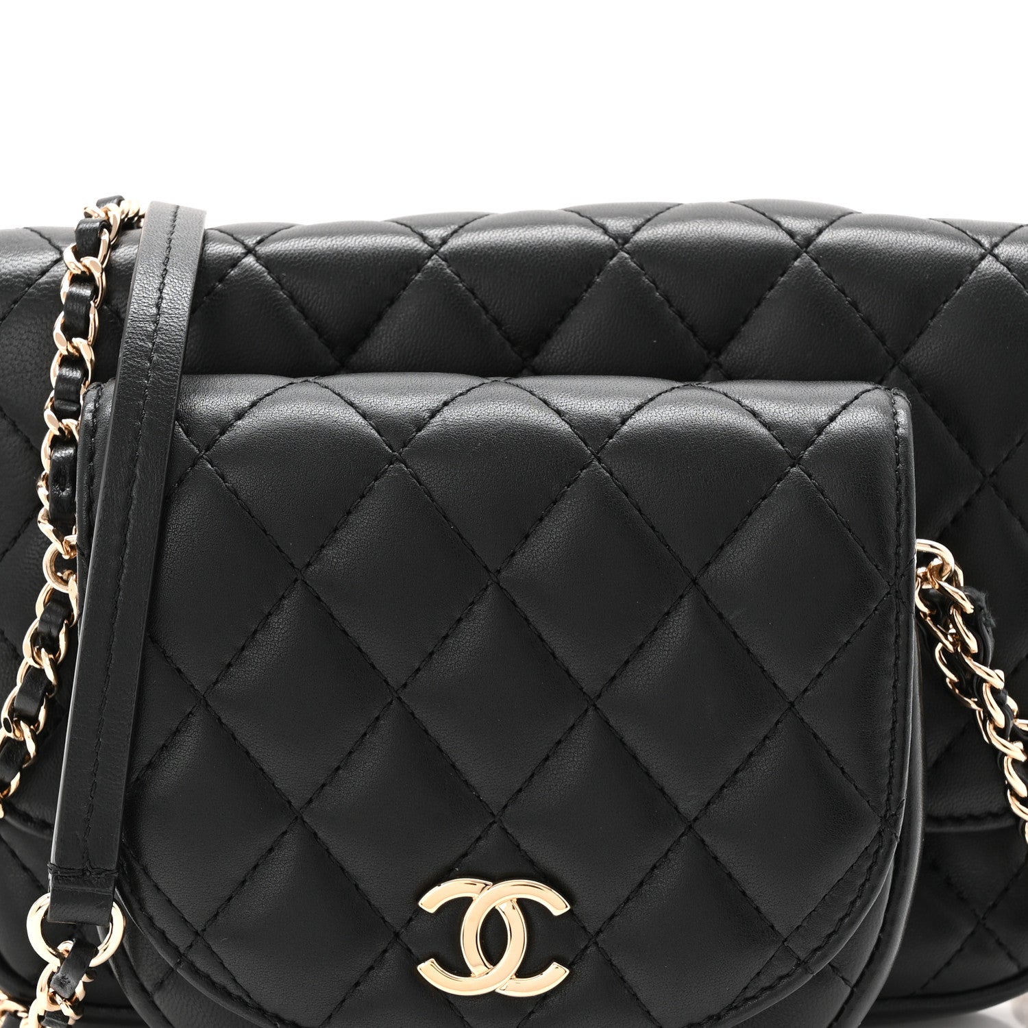 Lambskin Quilted Side Packs Black