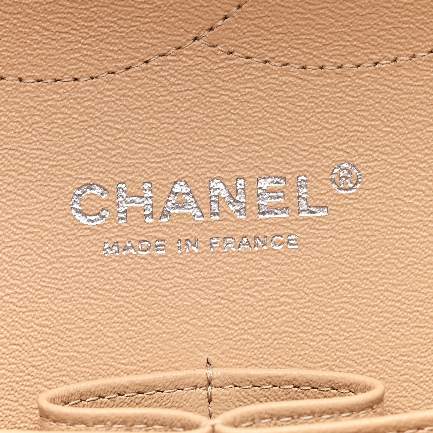 Caviar Quilted Jumbo Double Flap Beige Clair