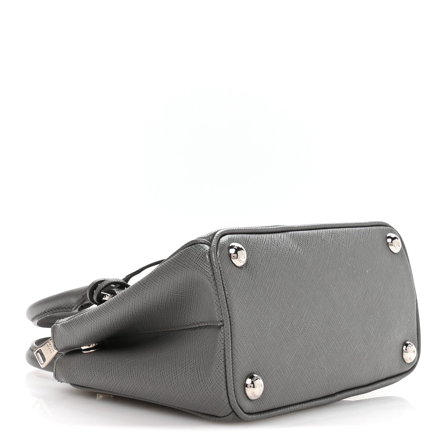 Saffiano Micro Galleria Double Zip Tote Marmo