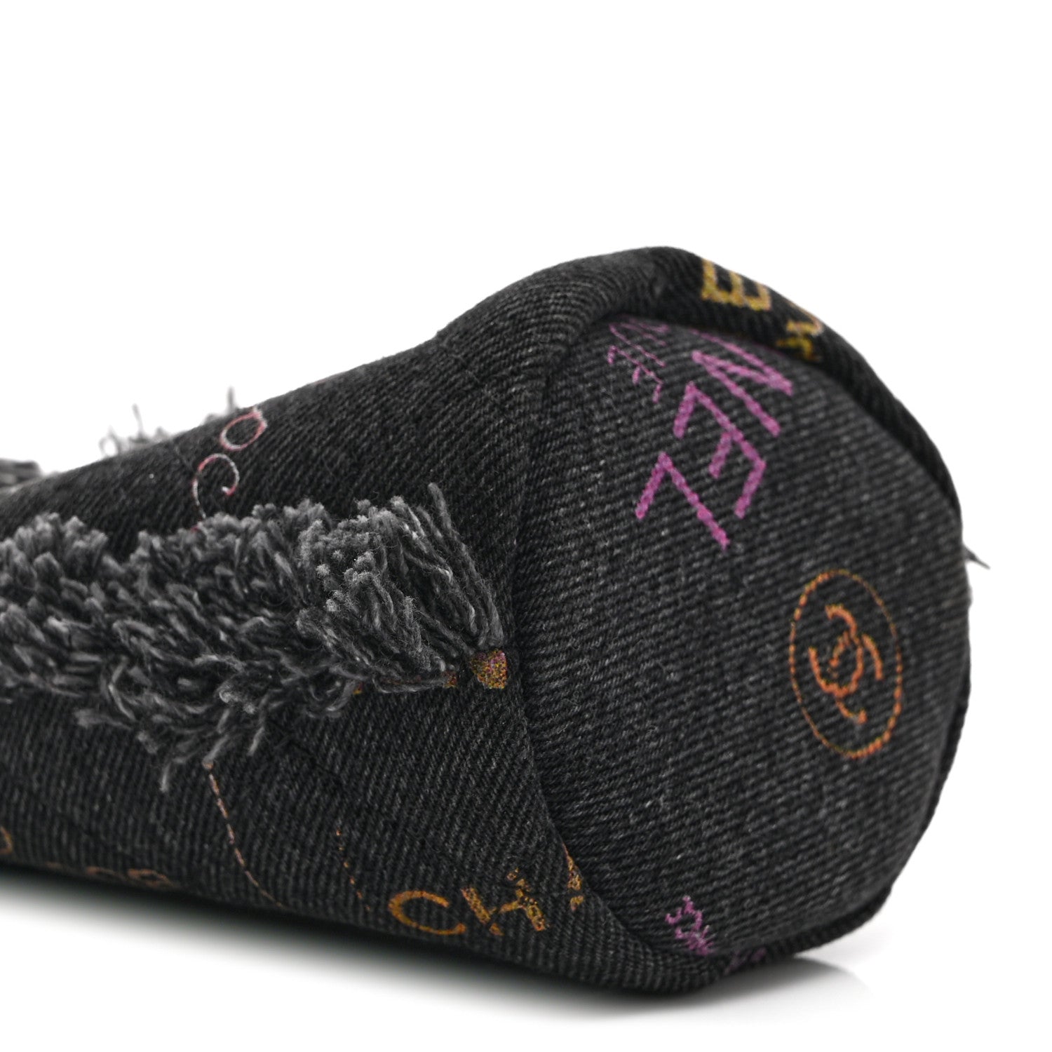 Denim Quilted Mood Mini Bucket With Chain Black Multicolor
