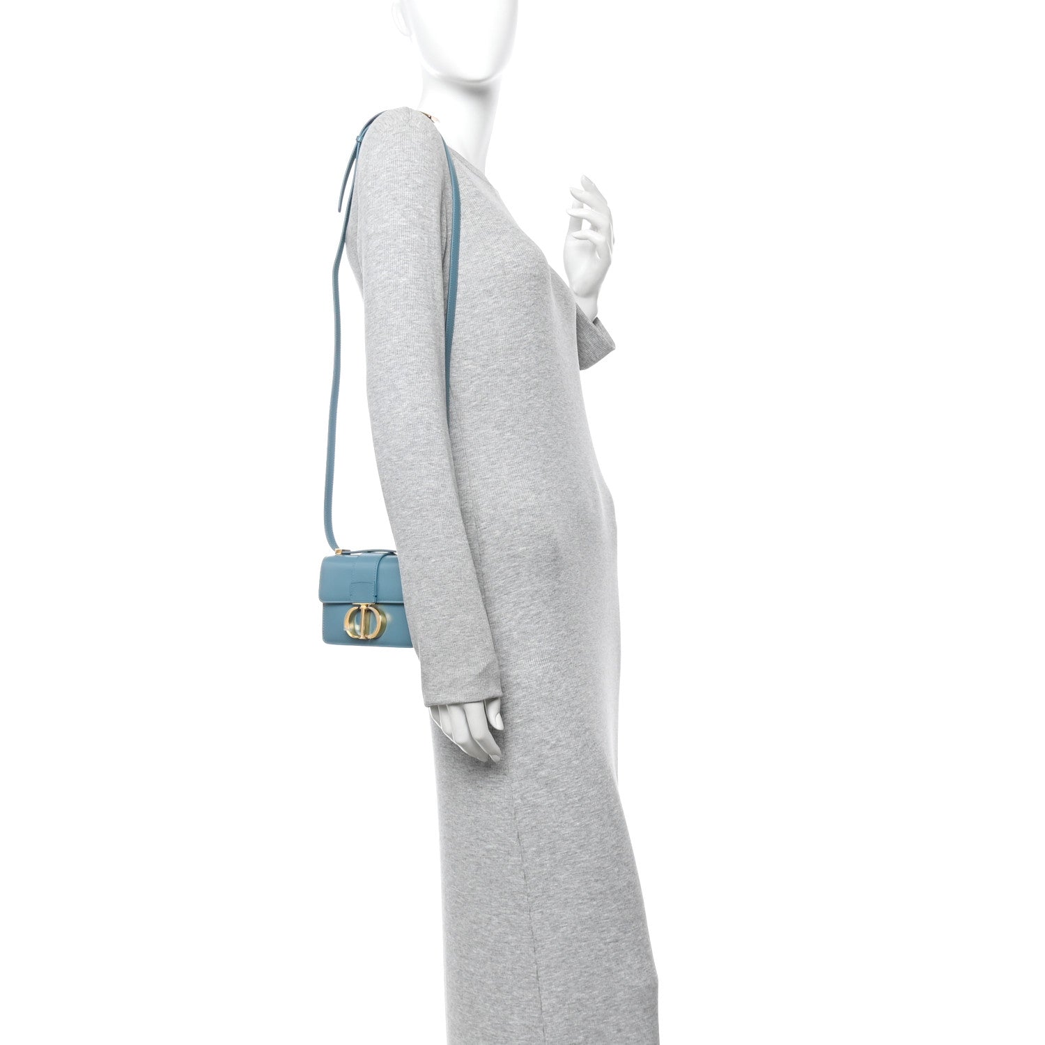 Smooth Calfskin Micro 30 Montaigne Flap Bag Cerulean Blue