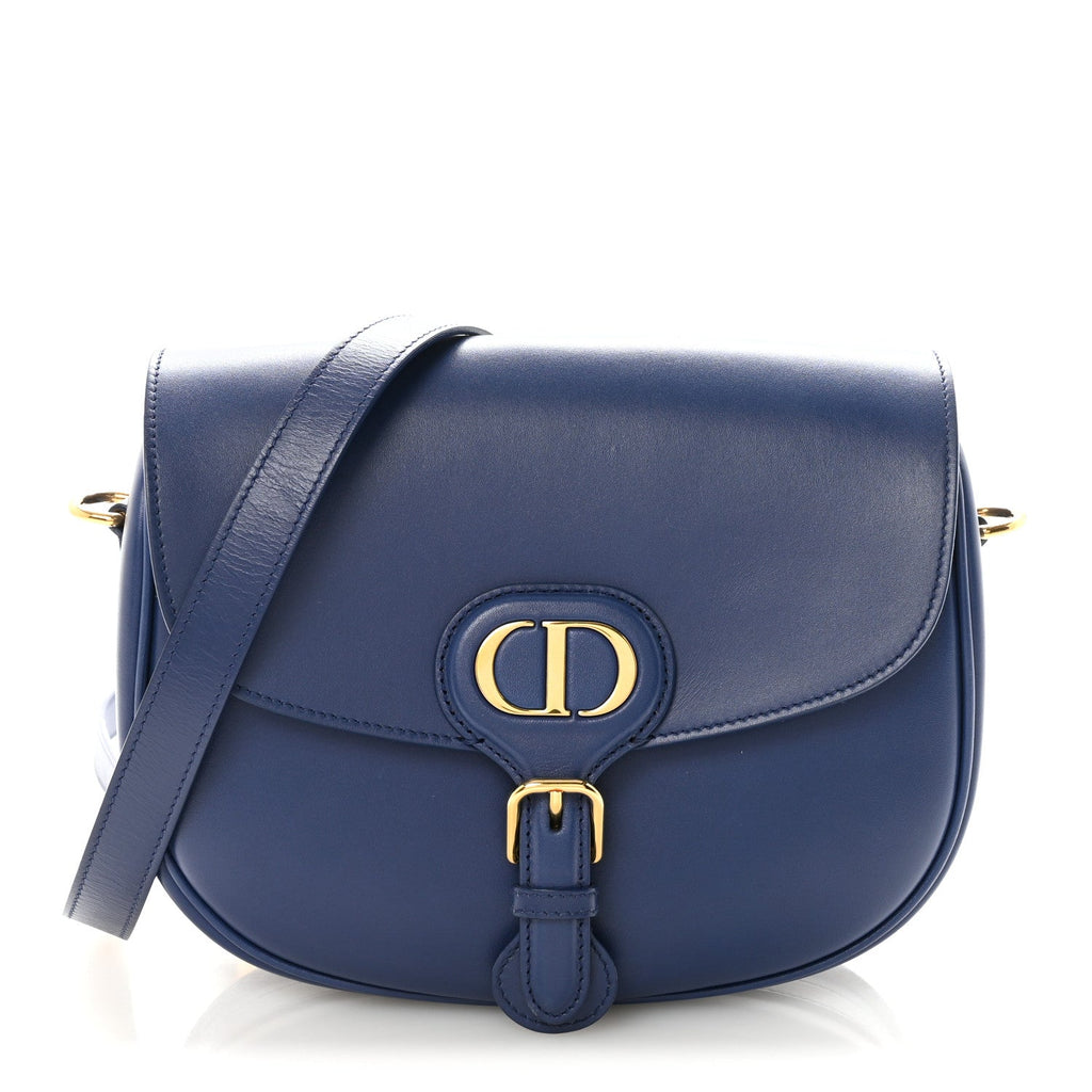 Box Calfskin Medium Bobby Flap Blue