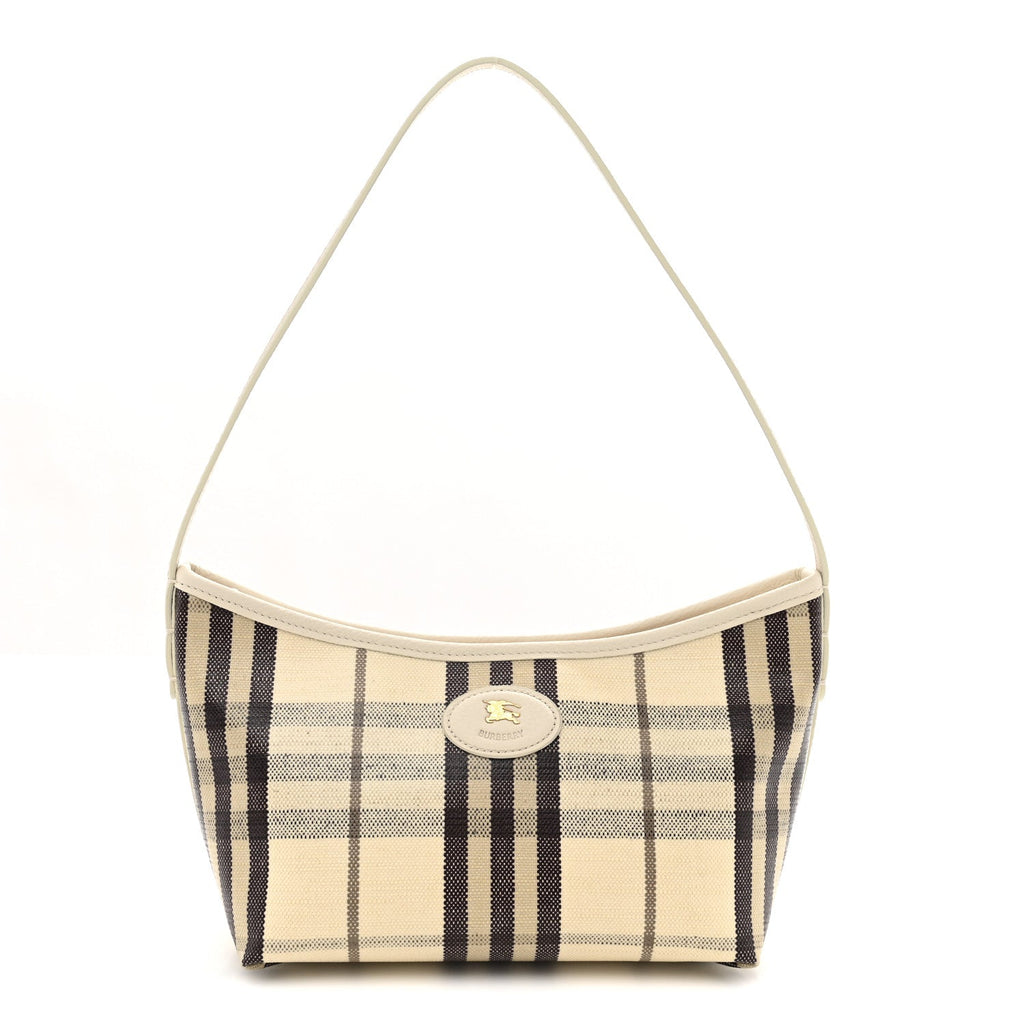 Coated Canvas Vintage Check Calfskin Mini Highlands Shoulder Bag Light Beige