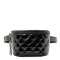 Patent Calfskin Quilted Waist Belt Bag 70 28 Black