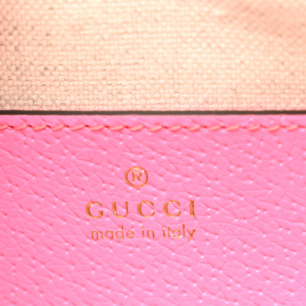 GG Supreme Monogram Textured Dollar Calfskin Web Ophidia Small Crossbody Bag Beige Ebony Fuchsia