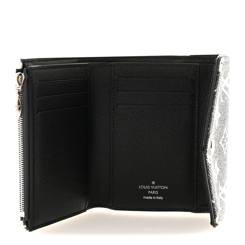 Denim Monogram Jacquard Victorine Wallet Grey