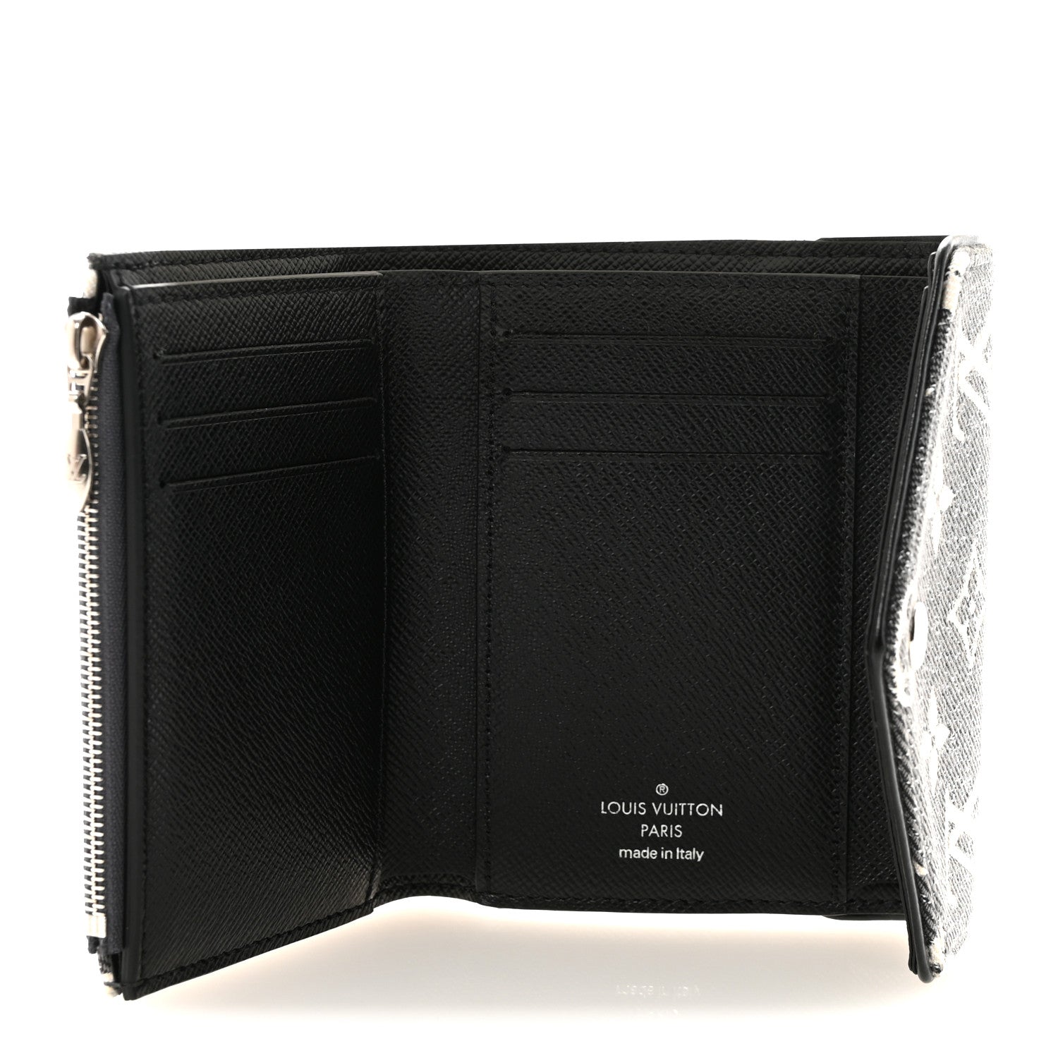 Denim Monogram Jacquard Victorine Wallet Grey