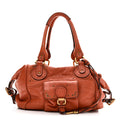 Calfskin Paddington Front Pocket Tote Whiskey