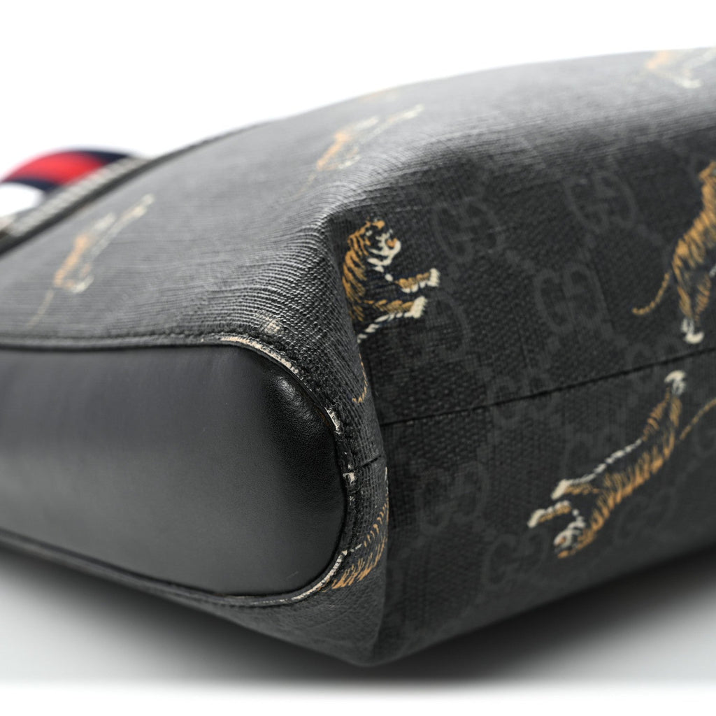 GG Supreme Monogram Tigers Web Messenger Bag Black Multicolor
