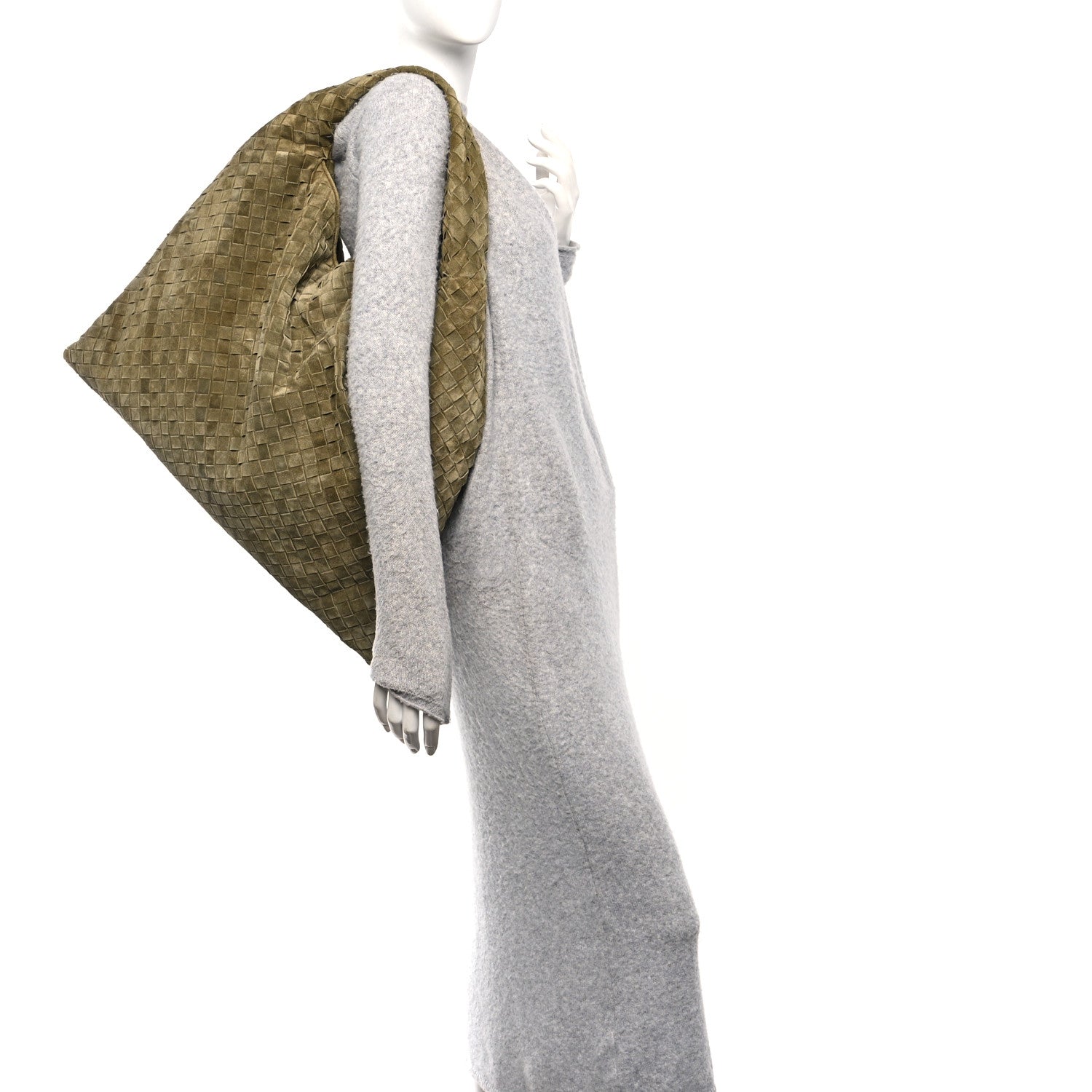 Suede Intrecciato Large Hop Mud