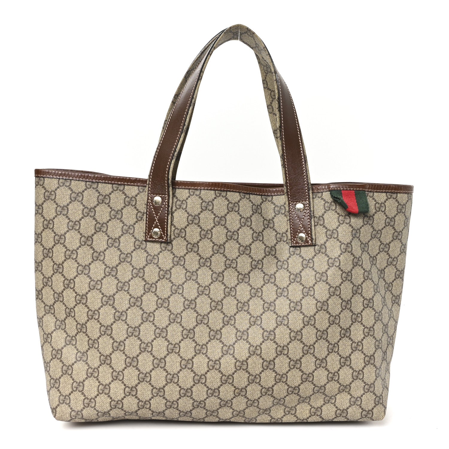 GG Plus Monogram Medium Signature Web Loop Tote Brown