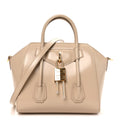 Box Calfskin Mini Lock Antigona Shoulder Bag Natural Beige