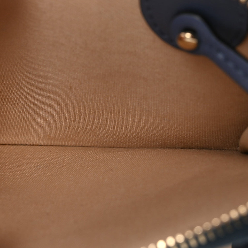 Calfskin Alphabet Purse Wallet Blue