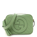 Sakai Be Green Calfskin Diagonal Stitched Small Blondie Shoulder Bag Green Soil Grass