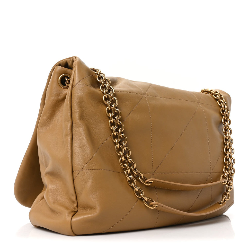 Lambskin Matelasse Monogram Large Jamie 4.3 Tabac Brown