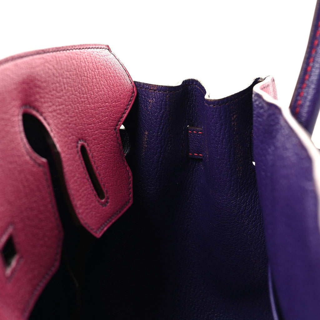 Chevre Mysore Horseshoe Birkin 30 Rose Shocking Iris