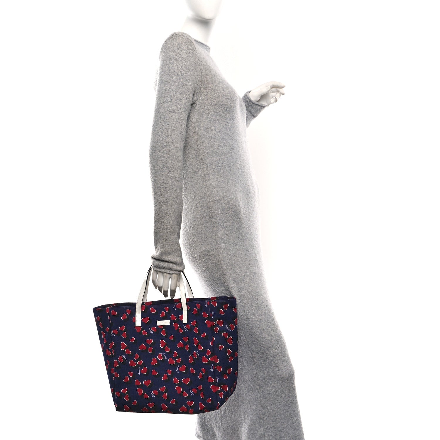 Canvas Heartbeat Print Medium Tote New Wine