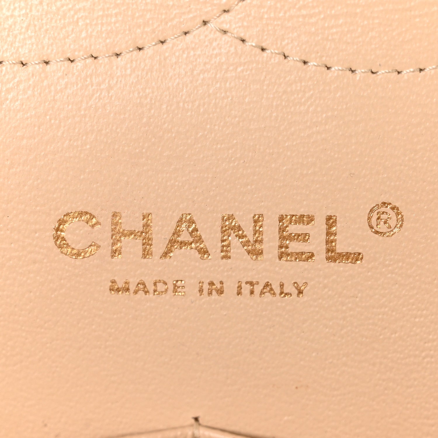 Lambskin Quilted Jumbo Double Flap Beige