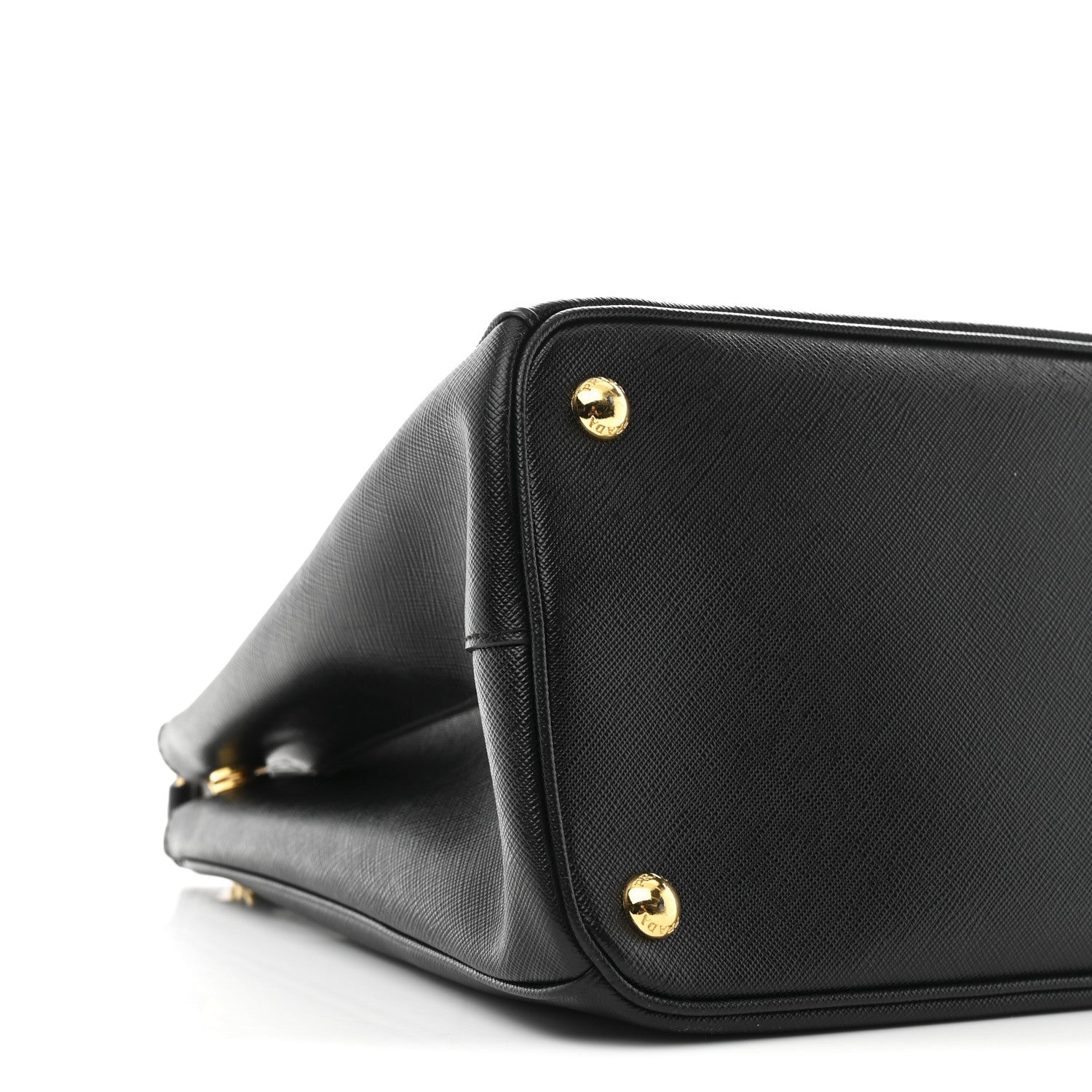 Saffiano Lux Medium Galleria Double Zip Black Black