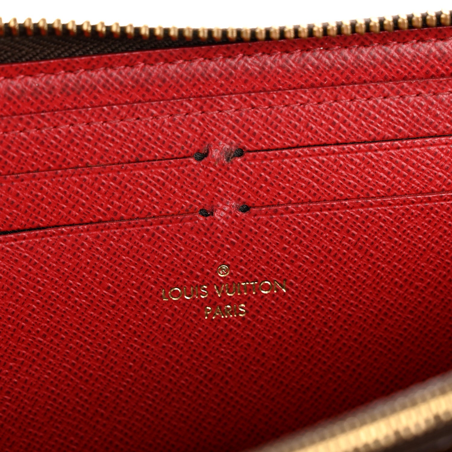 Damier Ebene Clemence Wallet Cherry