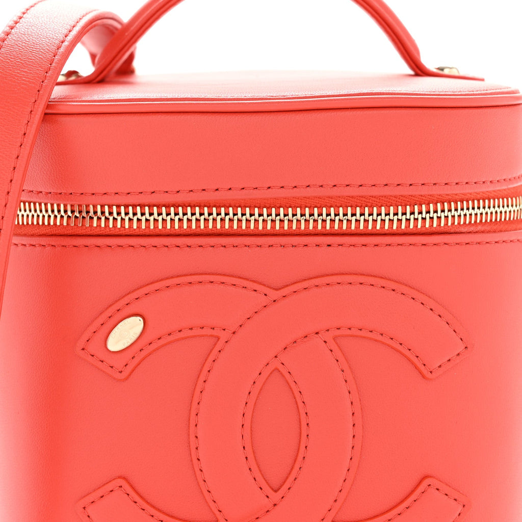 Lambskin Timeless Vanity Cosmetic Case Red