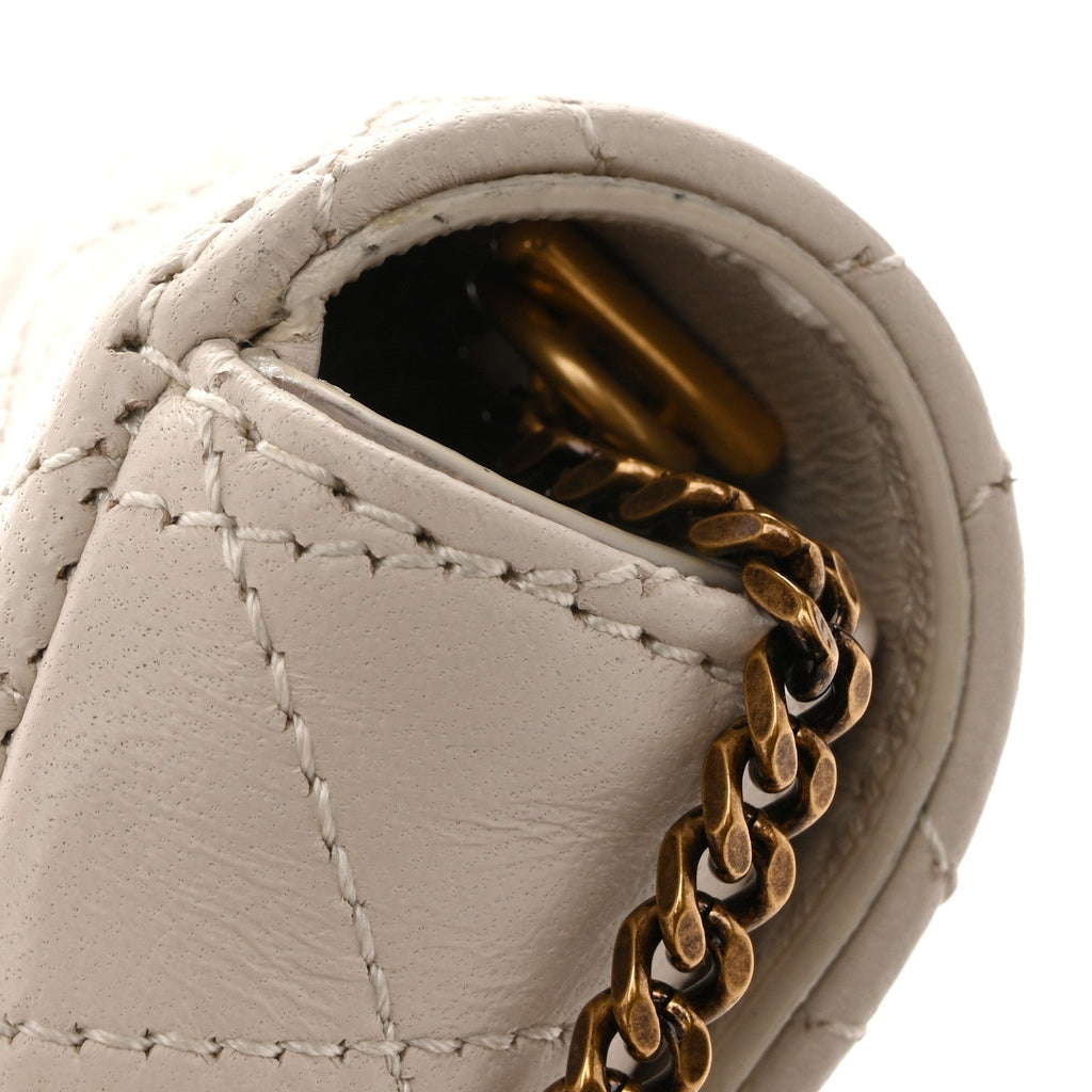 Lambskin Quilted Gaby Phone Holder Crossbody Crema Soft