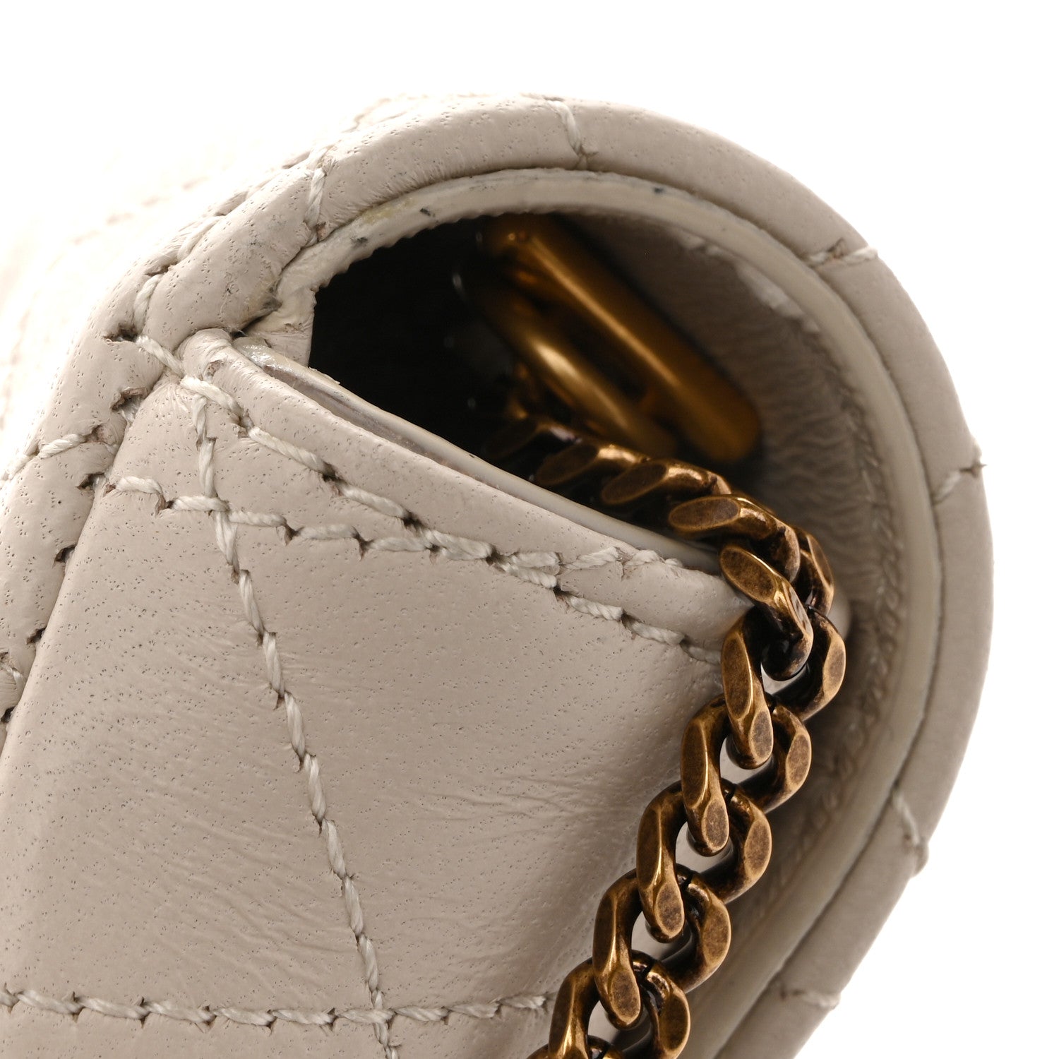Lambskin Quilted Gaby Phone Holder Crossbody Crema Soft
